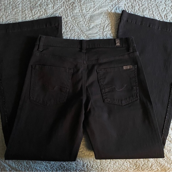 EUC 7FAMK Black Denim Flare Pants Sz 28 - Picture 7 of 13
